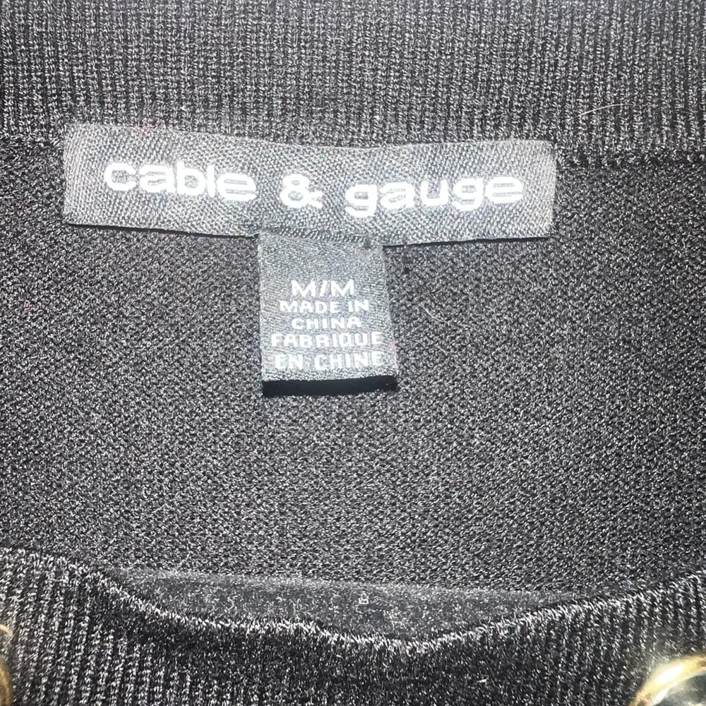 Cable & Gauge Elegant Black Knit Top - Picture 1 of 2